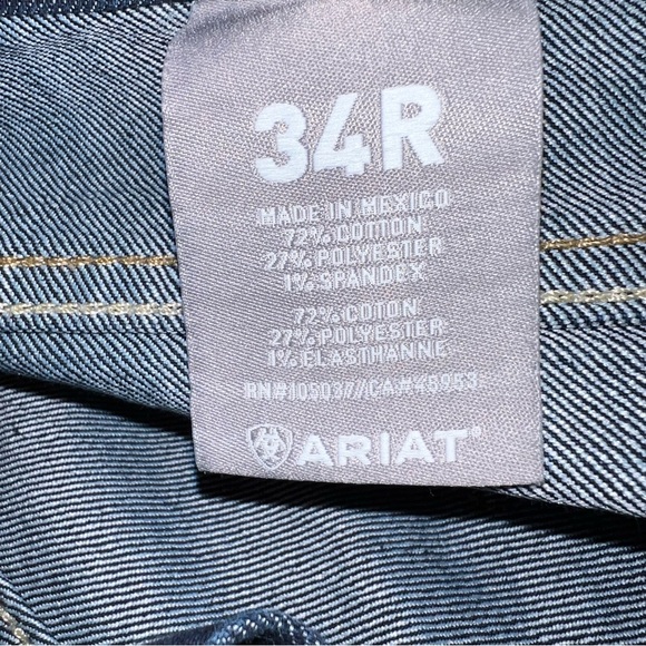 Ariat Womens Rebar Mid Rise Straight Denim Jeans Size 34 R Western Ranch Work - Picture 10 of 12